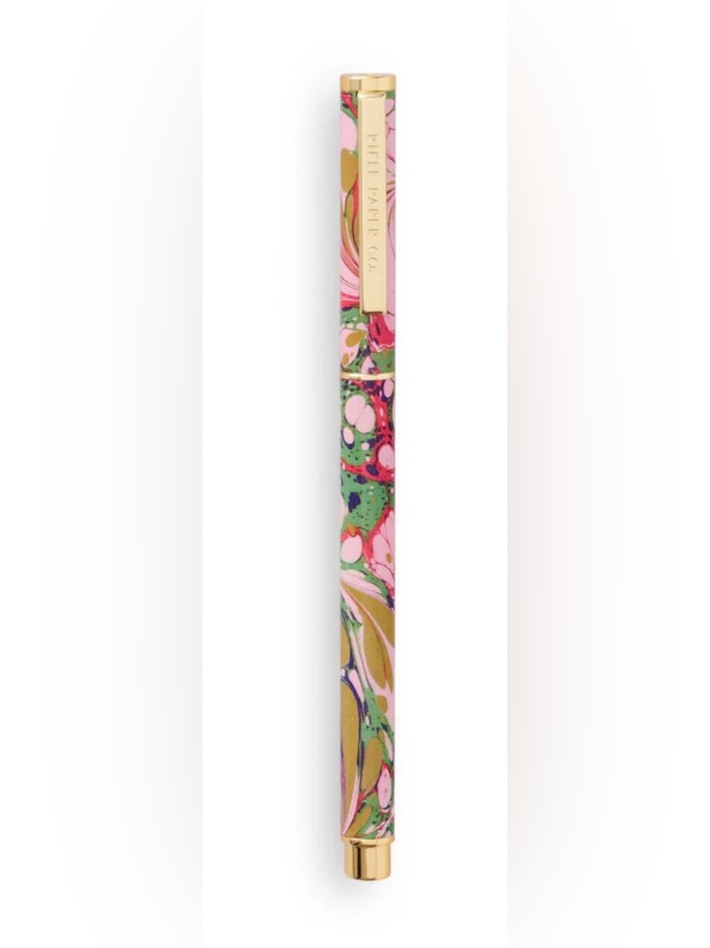 Rifle Paper Co Florence Rollerball Pen Floral Gold Brass 0.7mm Black Ink New